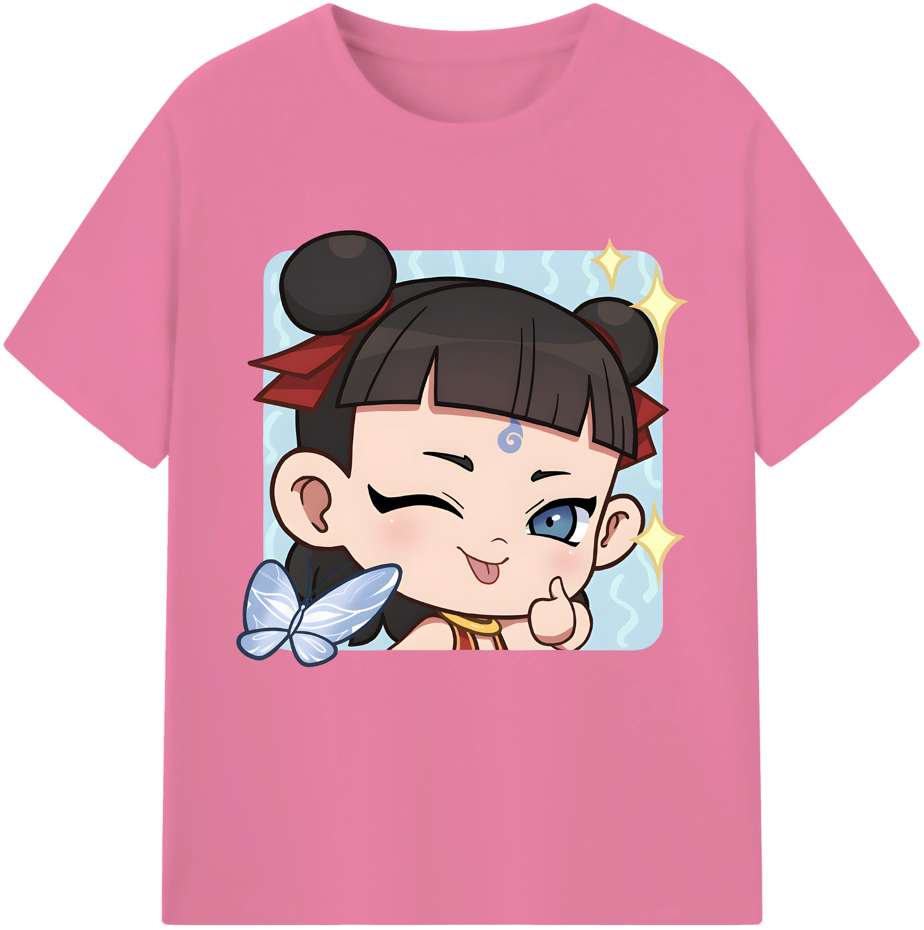 （画像用） Ne Zha 2 ナタ 魔童の大暴れ 綿100％半袖Tシャツ（フロントプリント）